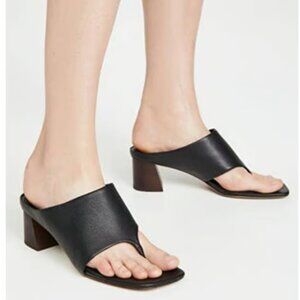 SOLD -Vince Black Leather Sandals Dionne Slip On